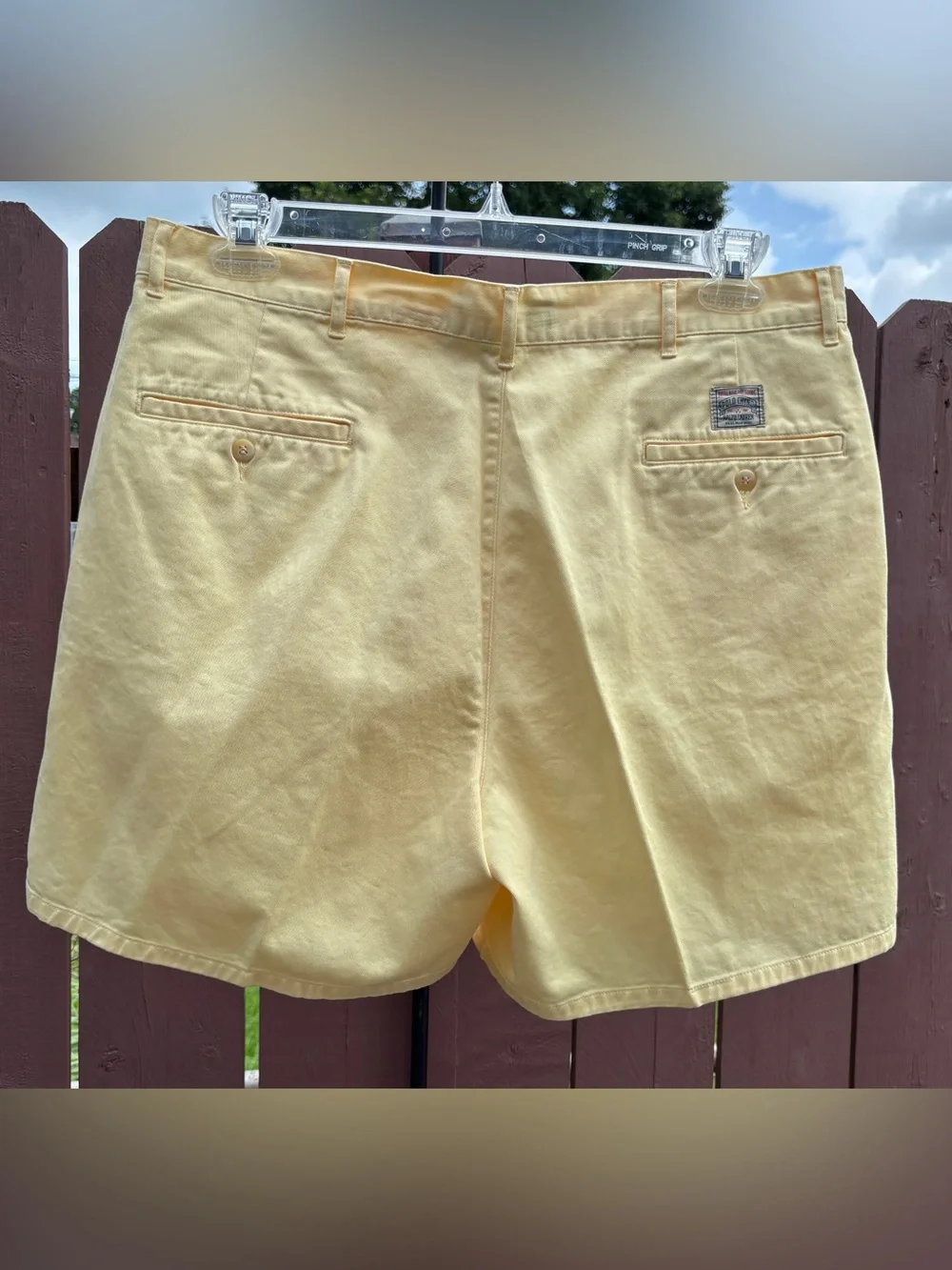 Vintage Polo by Ralph Lauren Men’s Light Yellow Double Pleated Shorts Size 36